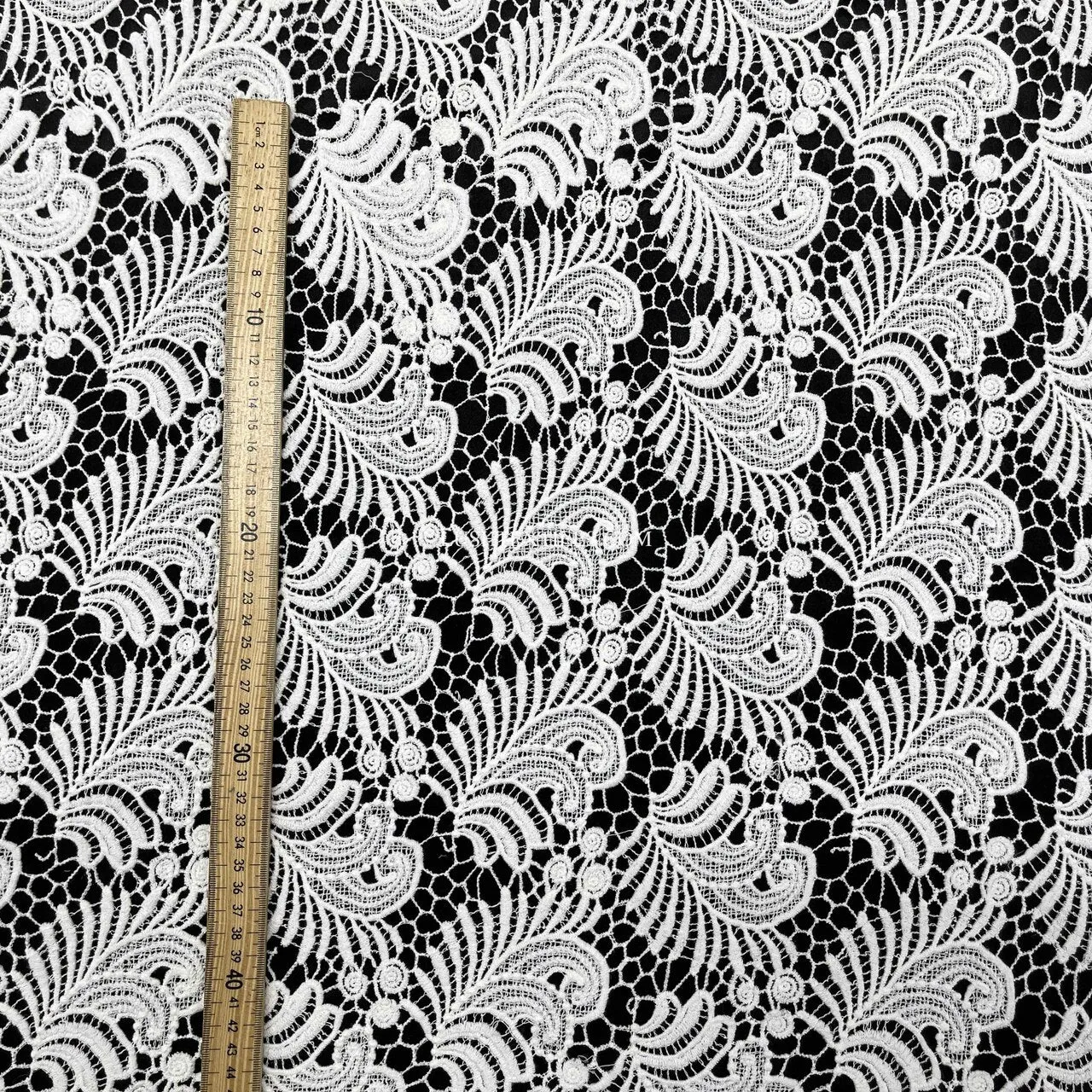 Daphne Guipure French Venice Lace Fabric, Cream