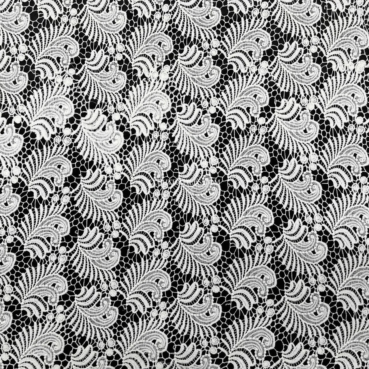 Daphne Guipure French Venice Lace Fabric, Cream