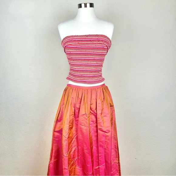 David Meister Crop Top &amp; Maxi Formal Skirt  Set