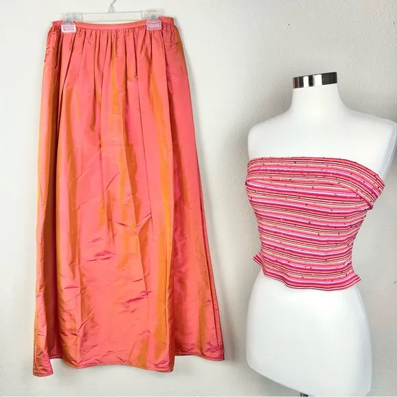 David Meister Crop Top &amp; Maxi Formal Skirt  Set