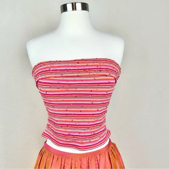 David Meister Crop Top &amp; Maxi Formal Skirt  Set