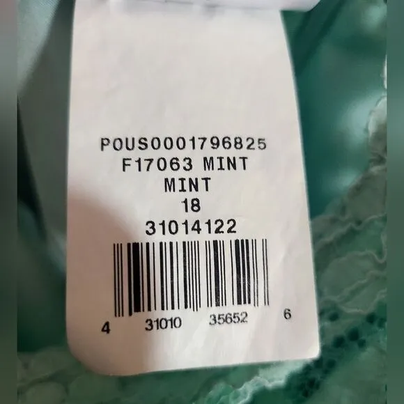 David's Bridal A-LINE chiffon one shoulder bridesmaid dress mint green Size 18