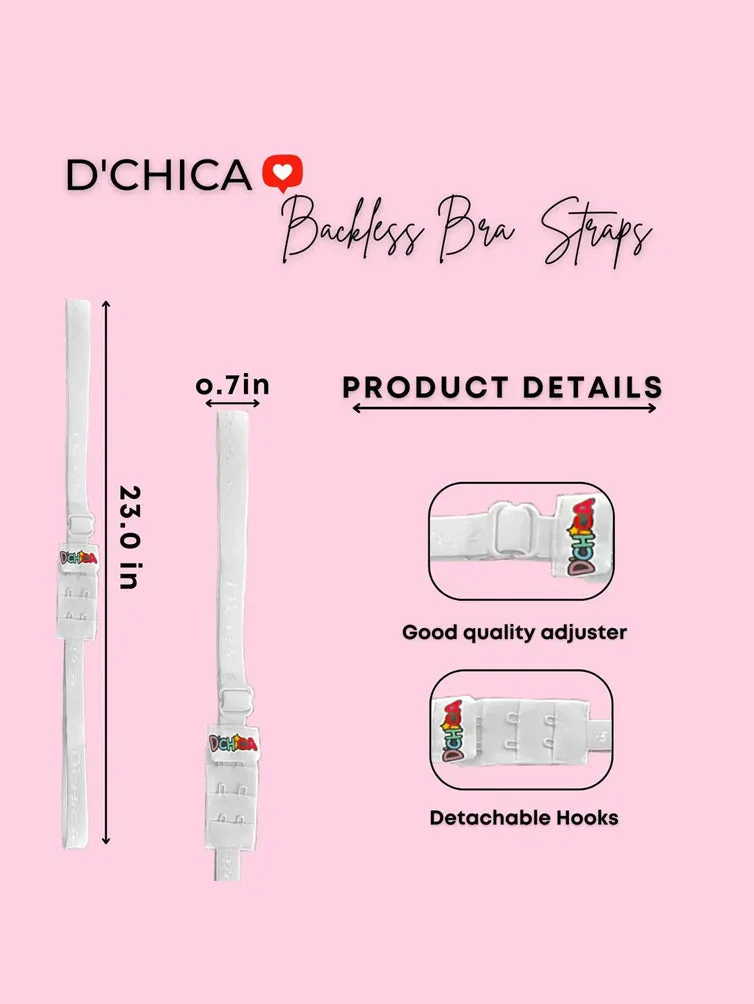 Dchica Pack of 3  ( 2 Bra Strap Extender for Backless and 1 Transparent strap )
