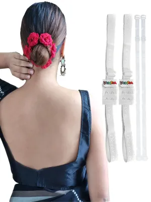 Dchica Pack of 3  ( 2 Bra Strap Extender for Backless and 1 Transparent strap )