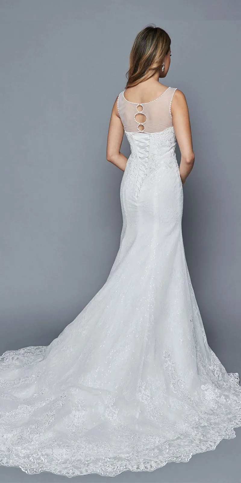 DeKlaire Bridal 411 Illusion Sweetheart Bodice Mermaid Style Wedding Gown