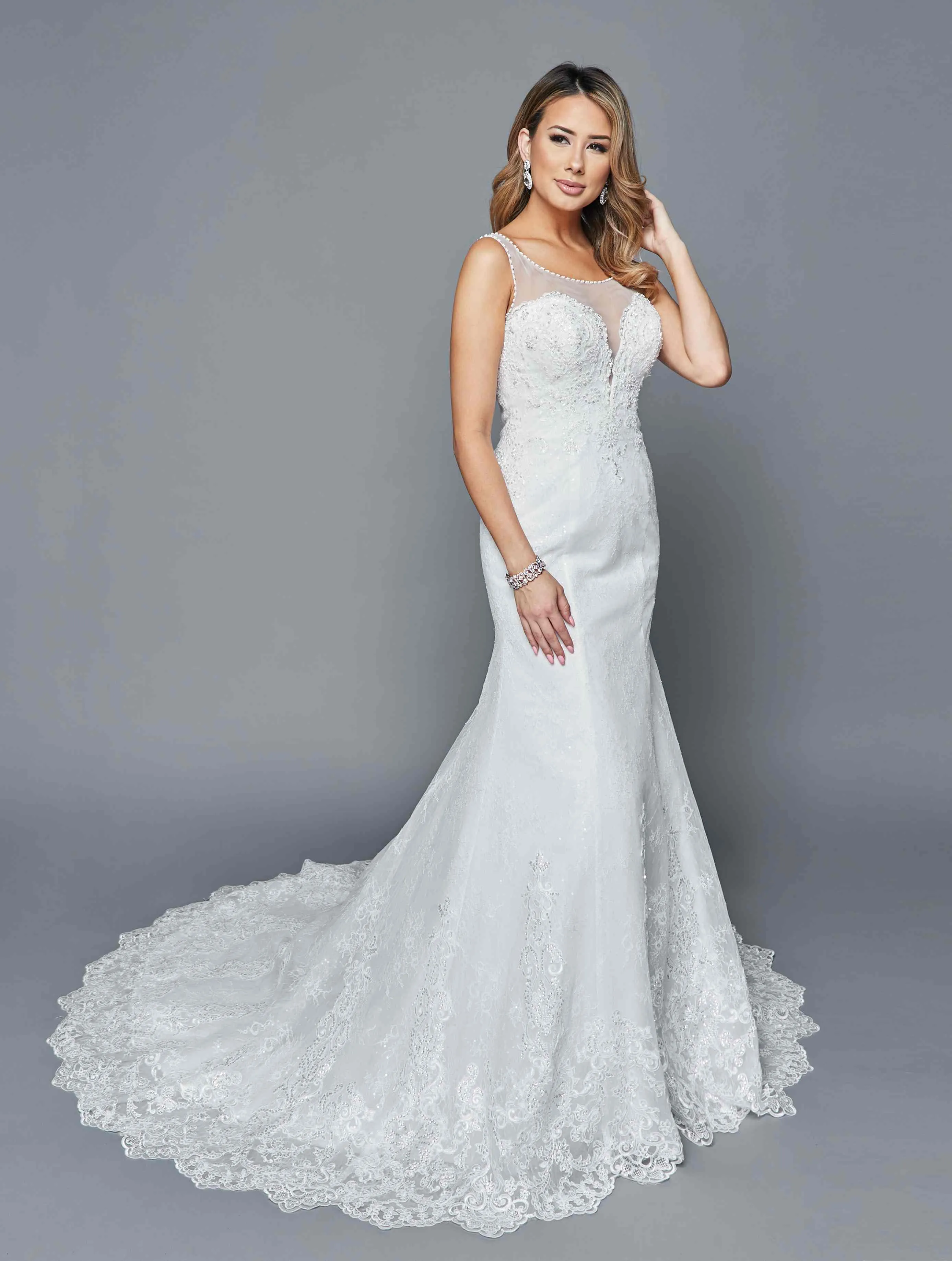 DeKlaire Bridal 411 Illusion Sweetheart Bodice Mermaid Style Wedding Gown