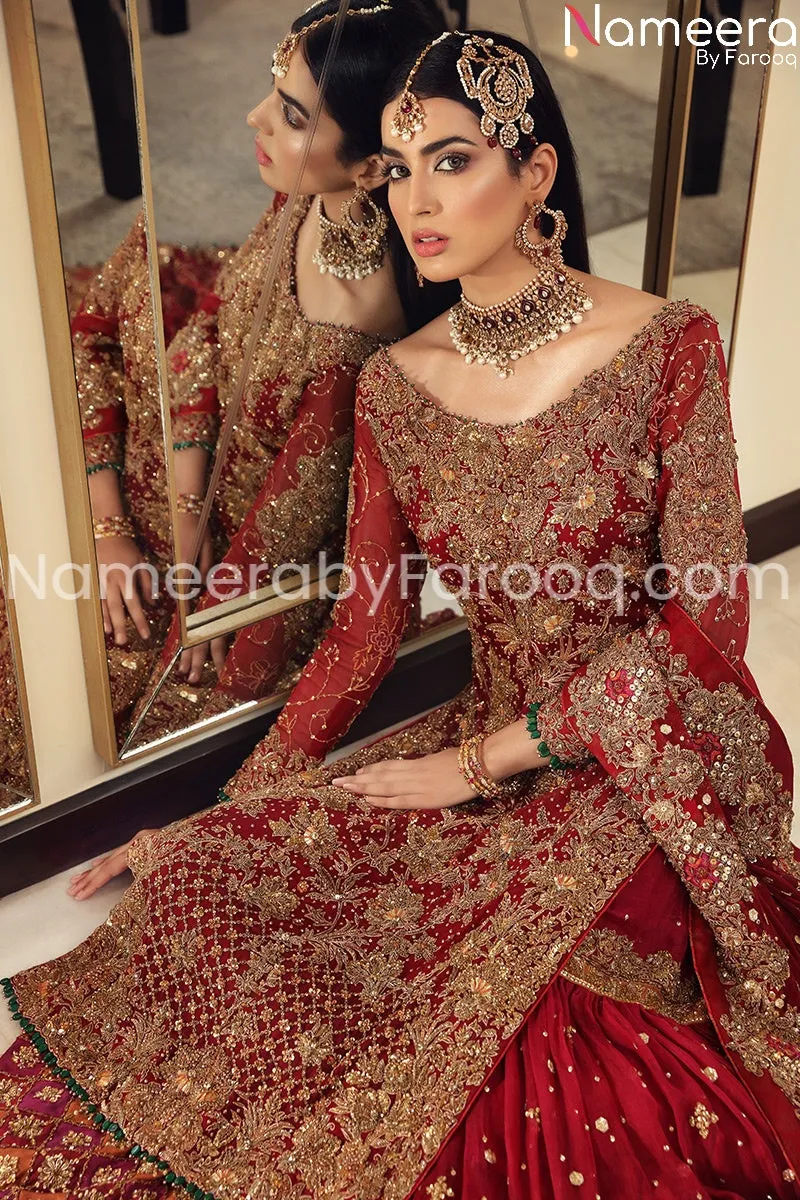 Designer Bridal Dress Pakistani in Red Color 2021 #BB123