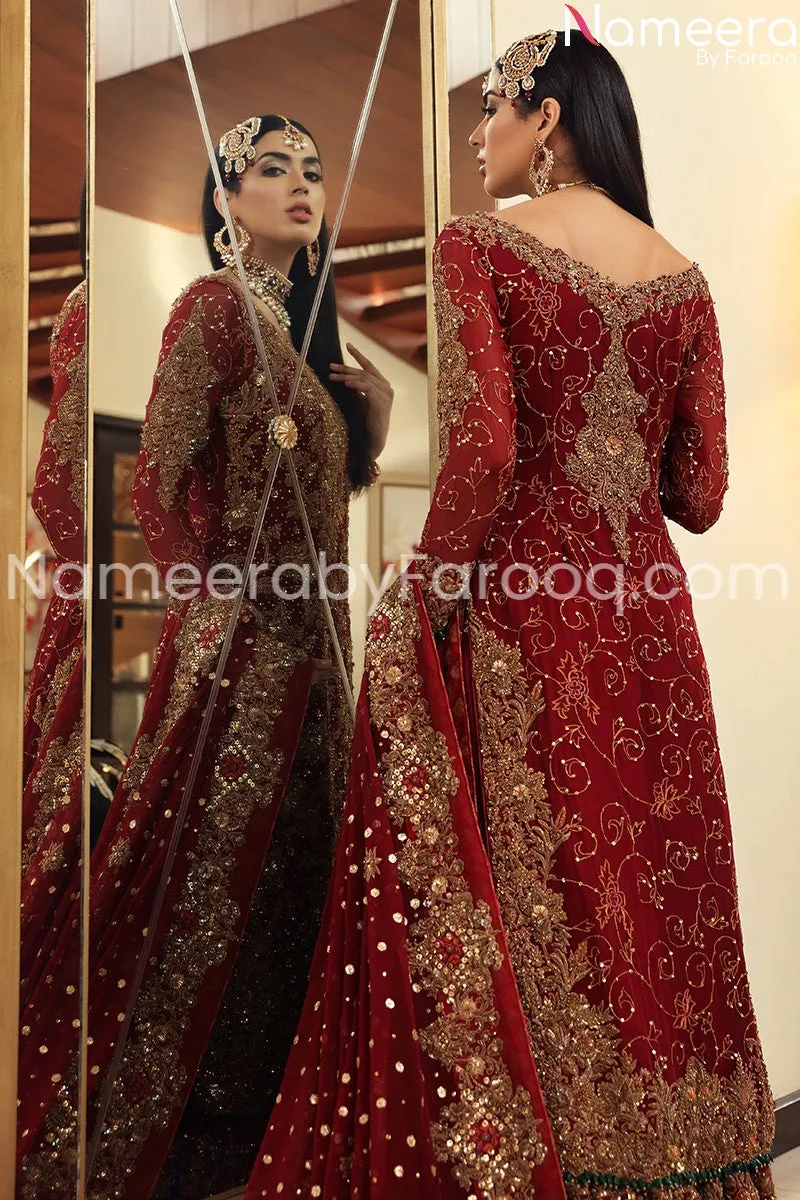 Designer Bridal Dress Pakistani in Red Color 2021 #BB123