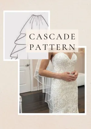 DIY Cascade Ribbon Edge Fingertip Wedding Veil Pattern, Waterfall Veil