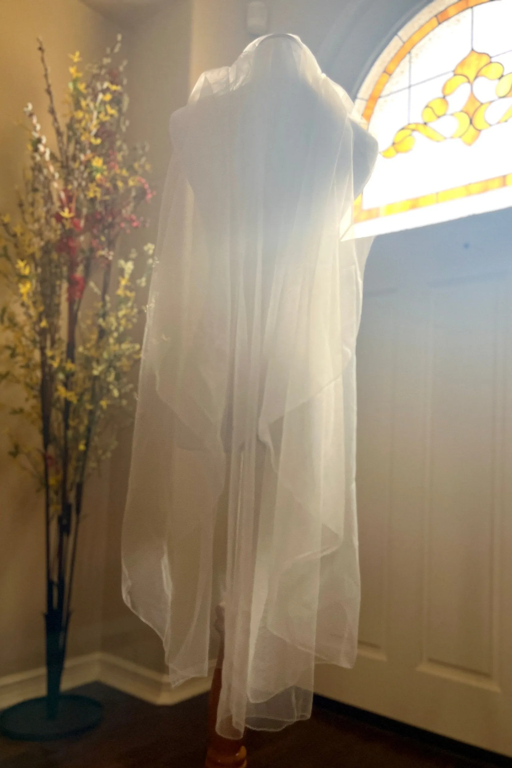 DIY Cascade Ribbon Edge Fingertip Wedding Veil Pattern, Waterfall Veil