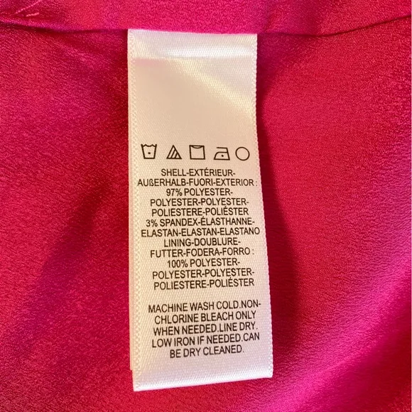 Dress The Population Asymmetrical Neckline Sheath Midi Dress in Fuschia
