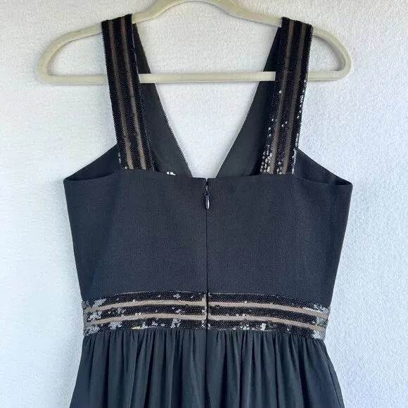 Dress the Population Maxi Dress Women Small Black Formal Sequin Cocktail Party