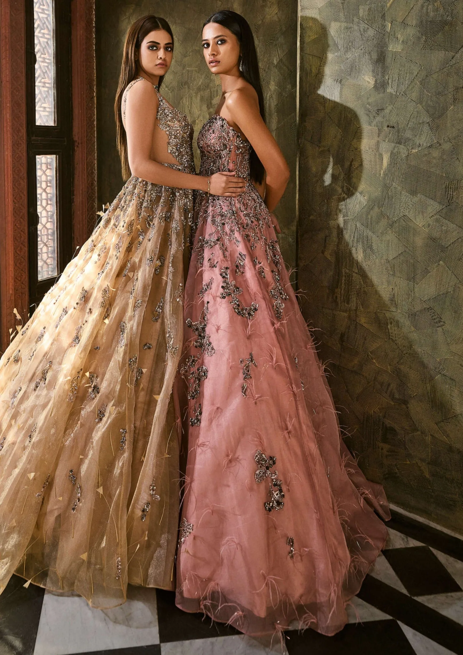 Dusty peach organza gown