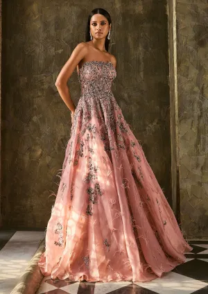 Dusty peach organza gown