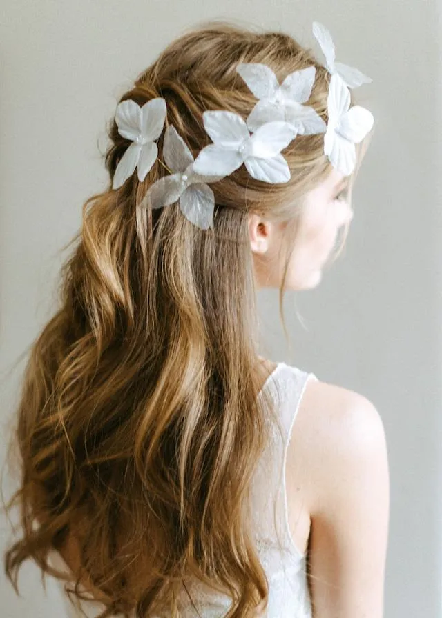 Dusty Tulle Boho Wedding Dress with Beaded Scalloped Lace V neckline