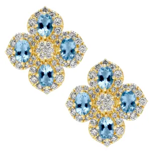 Earrings - Aquamarine And Diamond