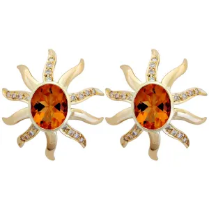 Earrings- Citrine And Diamond (1856B)