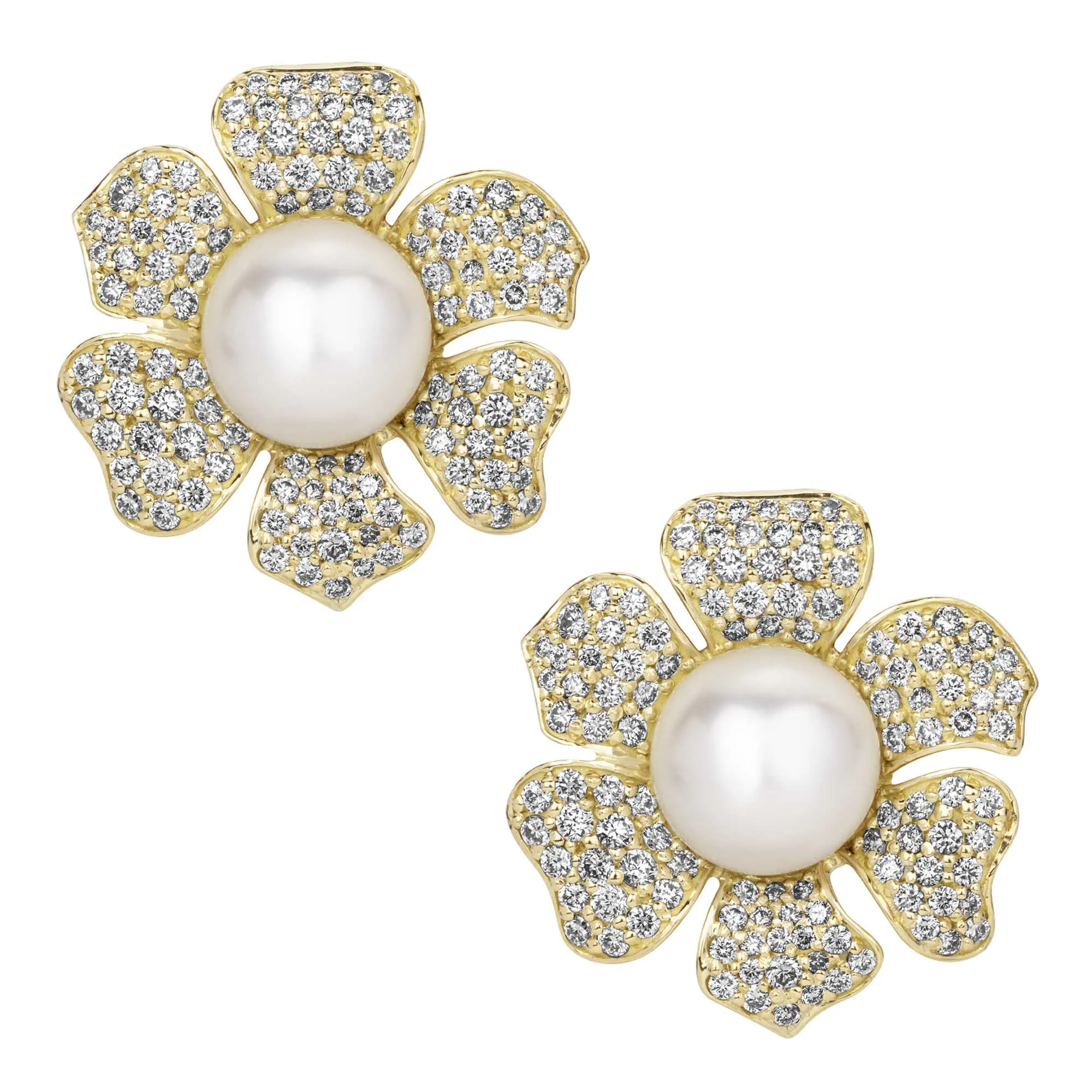 Earrings - South Sea Pearl And Diamond (2393B)