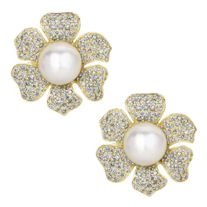 Earrings - South Sea Pearl And Diamond (2393B)