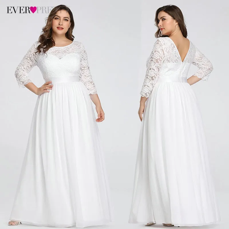 Elegant A-Line Lace Long Beach Vintage Bridal Dress
