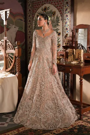 Elegant Blush Pink Embroidered Pakistani Bridal Dress Pishwas gown