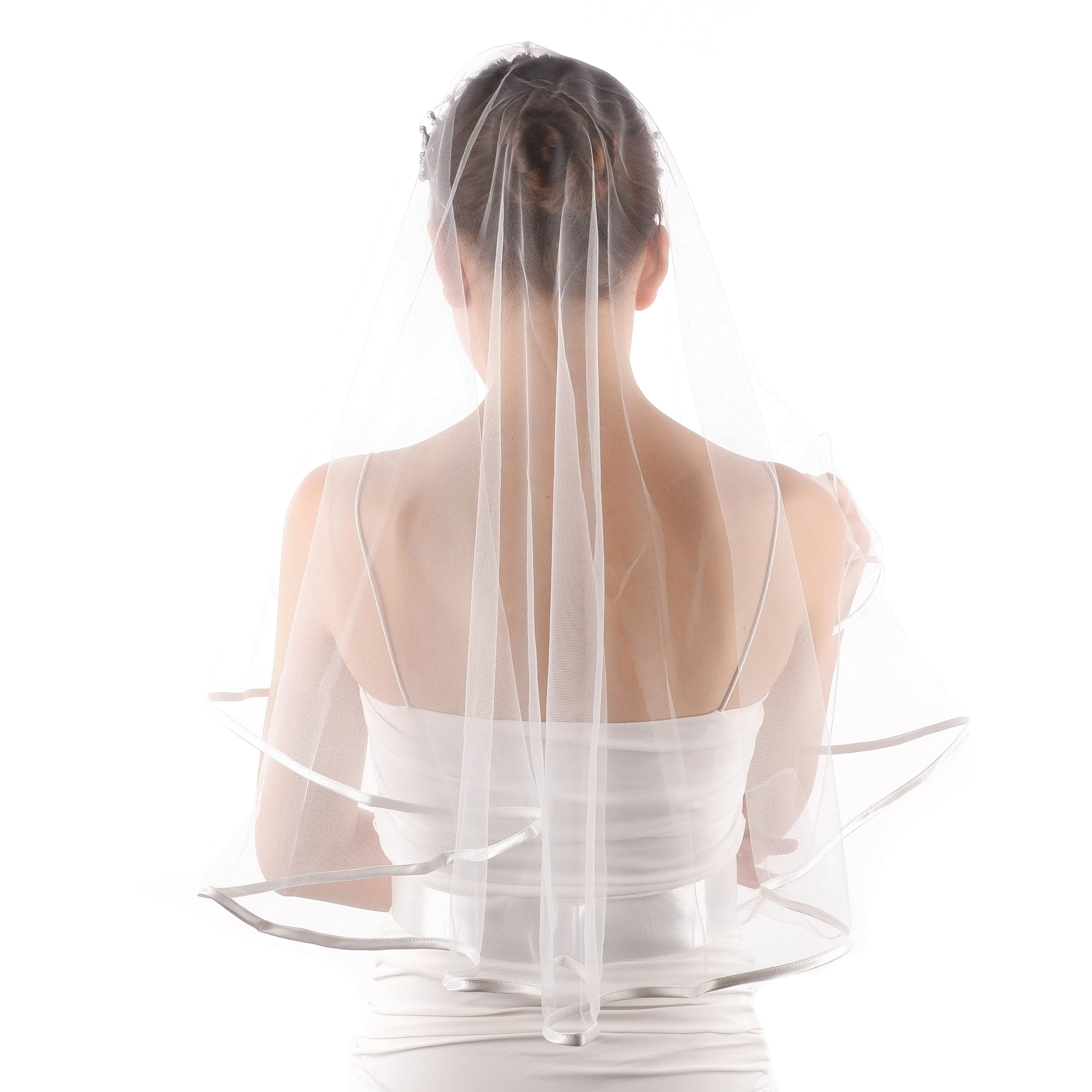 Elegant Bridal Face Covering Veil – Sheer Bridal Face Covering and Waist Detailed Bridal Veil