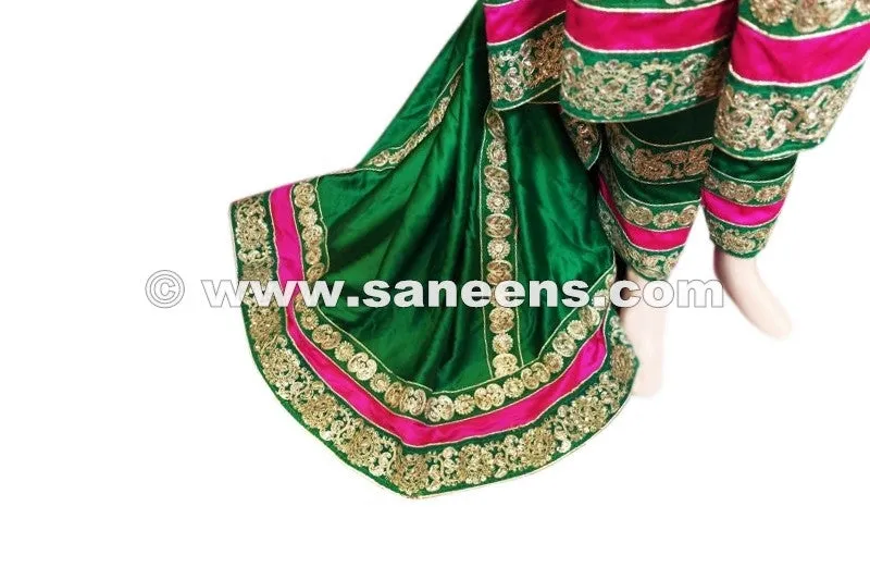 Elegant Green Afghan Dress
