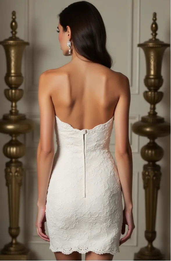 Elegant Short Lace Wedding Dress – 2025 Collection | فستان زفاف قصير من الدانتيل | Vestido de Novia Corto de Encaje | Robe de Mariée Courte en Dentelle