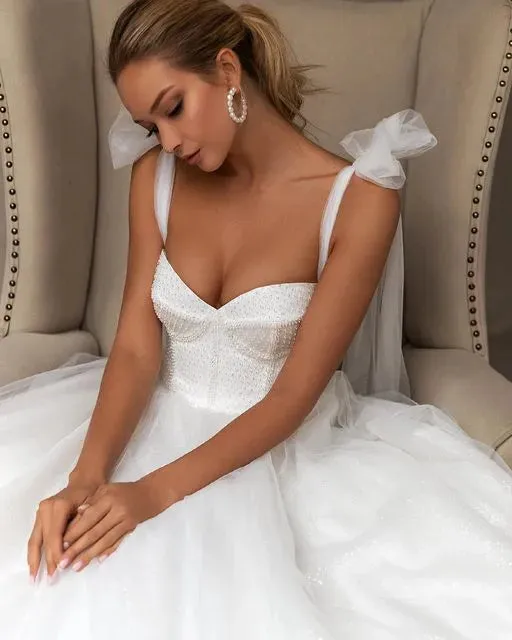 Elegant Sparky Plus Size Wedding Dress Beads Vestido de Noiva Princesa Wedding Gowns Bridal Dresses Mariage