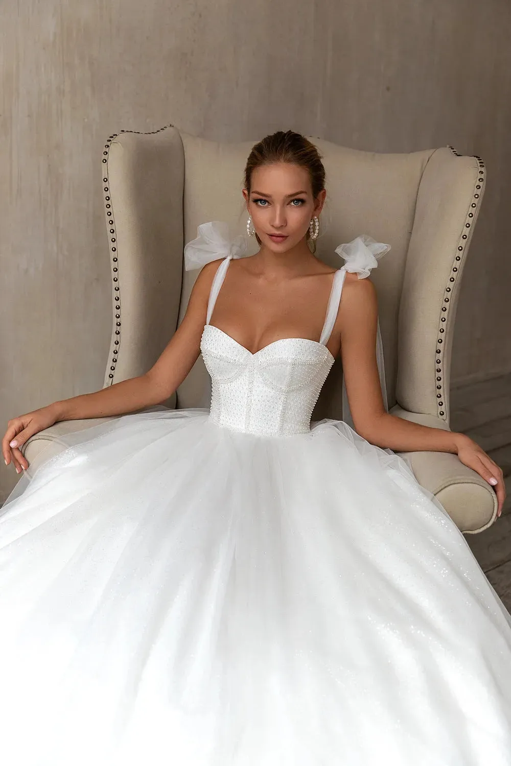 Elegant Sparky Plus Size Wedding Dress Beads Vestido de Noiva Princesa Wedding Gowns Bridal Dresses Mariage