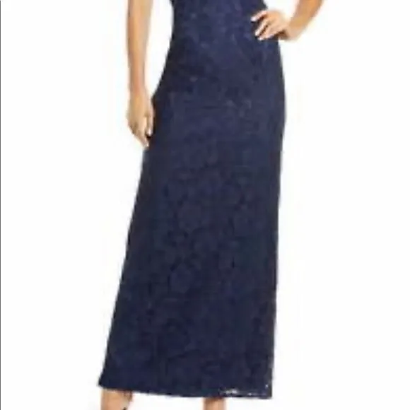 Eliza J Lace Overlay Formal Maxi Dress