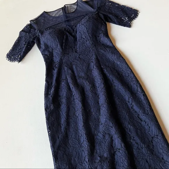 Eliza J Lace Overlay Formal Maxi Dress