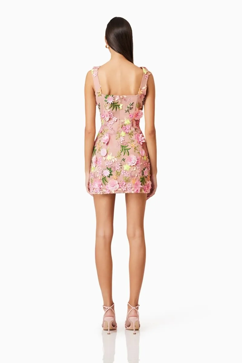 Elliatt - Aella Embroidered Mini Dress In Pink