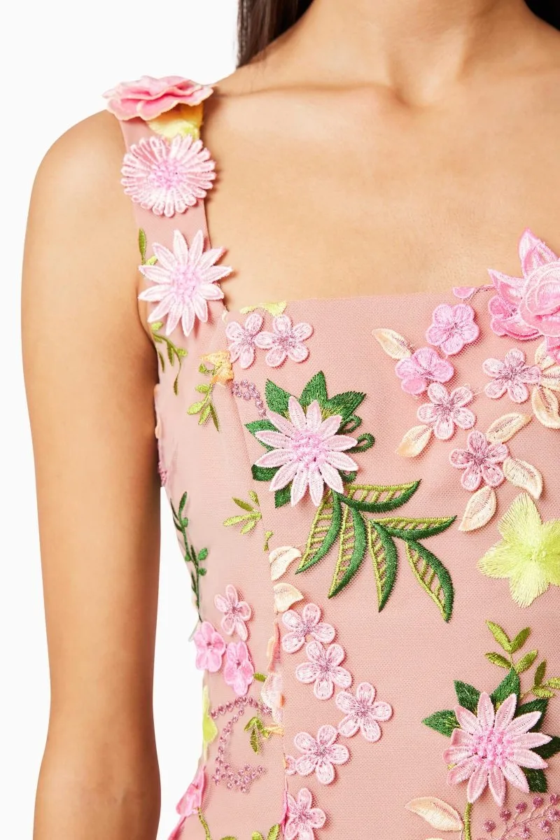 Elliatt - Aella Embroidered Mini Dress In Pink