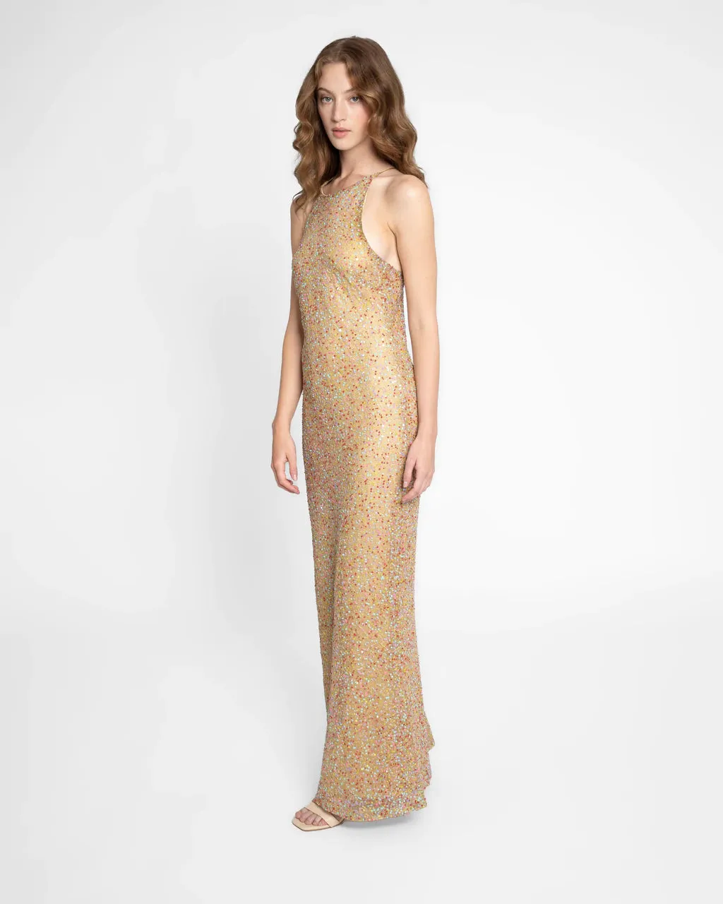 Embellished Sequin Gown - Multicolor