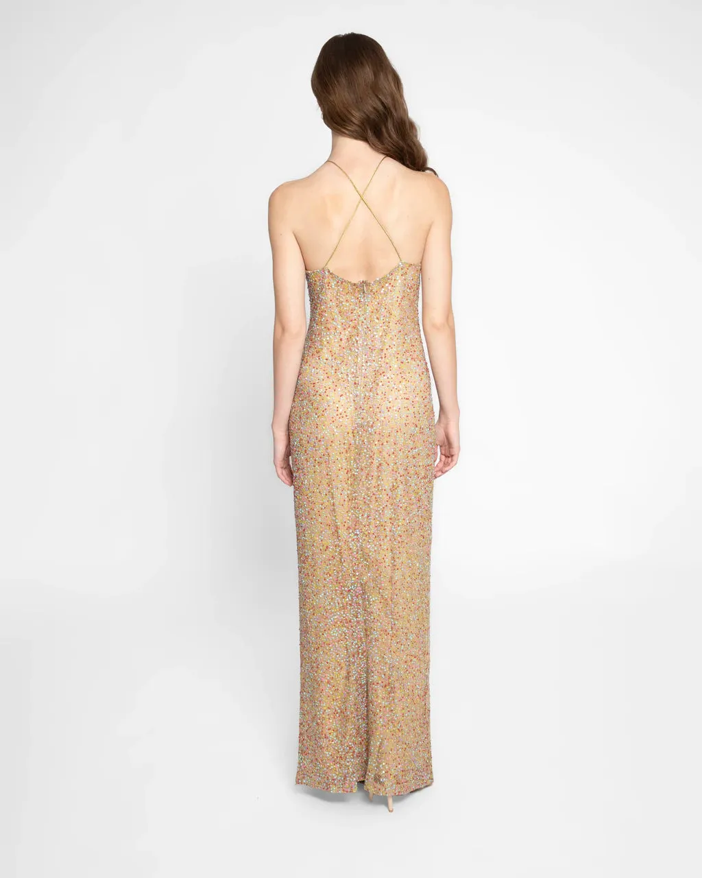 Embellished Sequin Gown - Multicolor