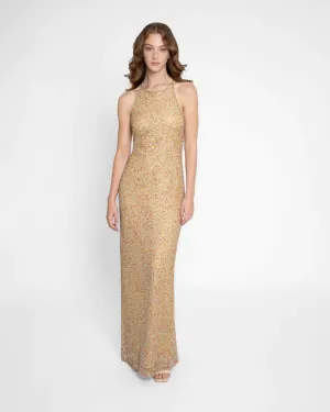 Embellished Sequin Gown - Multicolor