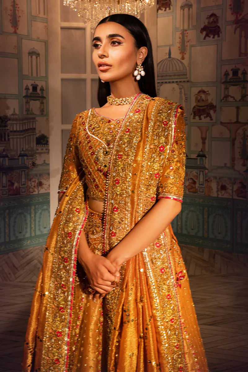 Embellished Yellow Lehenga Choli Pakistani Mehndi Dresses