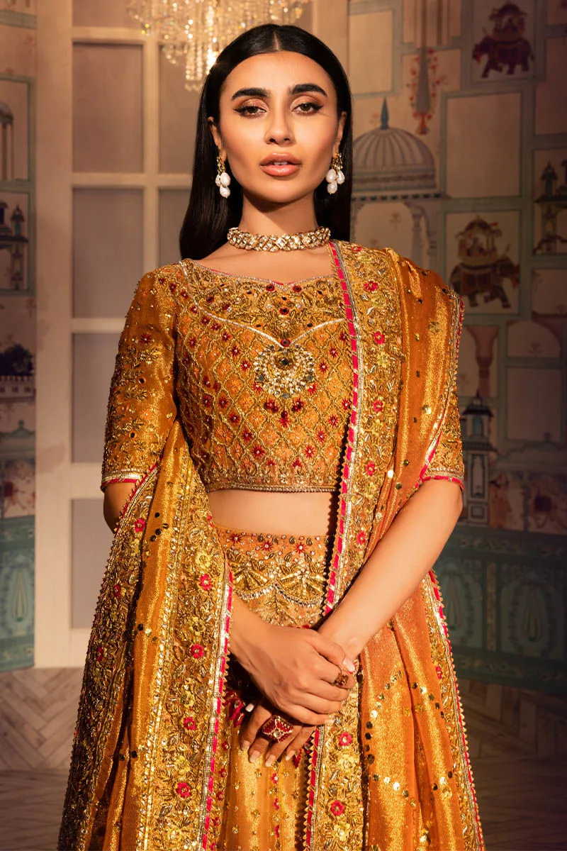 Embellished Yellow Lehenga Choli Pakistani Mehndi Dresses