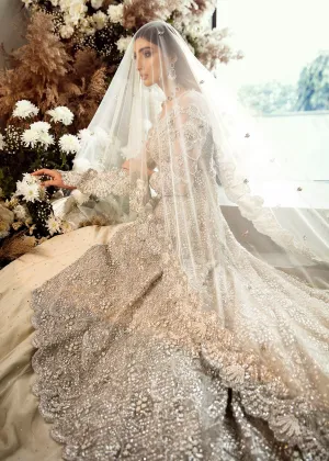 Embroidered White Lehnga for Walima #N7049