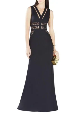 Emyli Lace Blocked V-Neck Dress