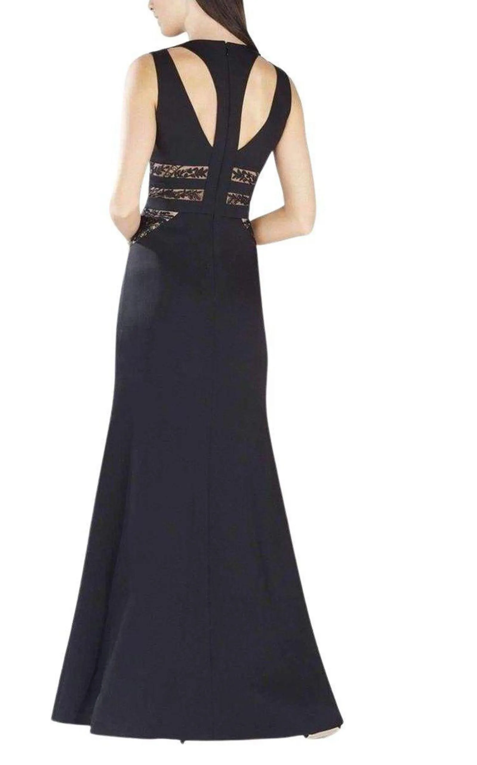 Emyli Lace Blocked V-Neck Dress