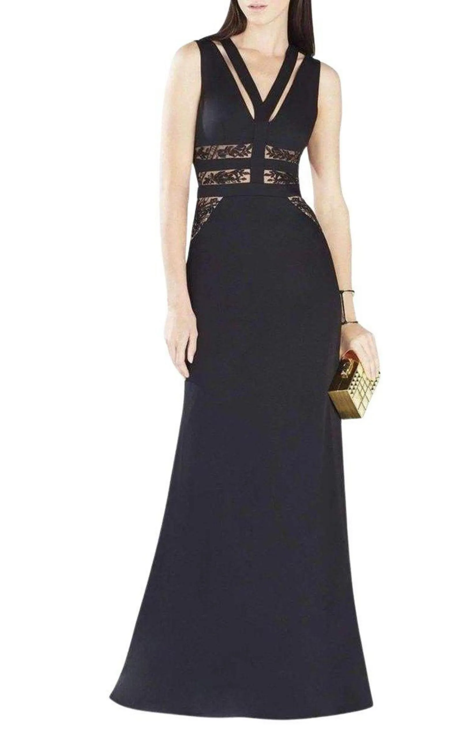 Emyli Lace Blocked V-Neck Dress
