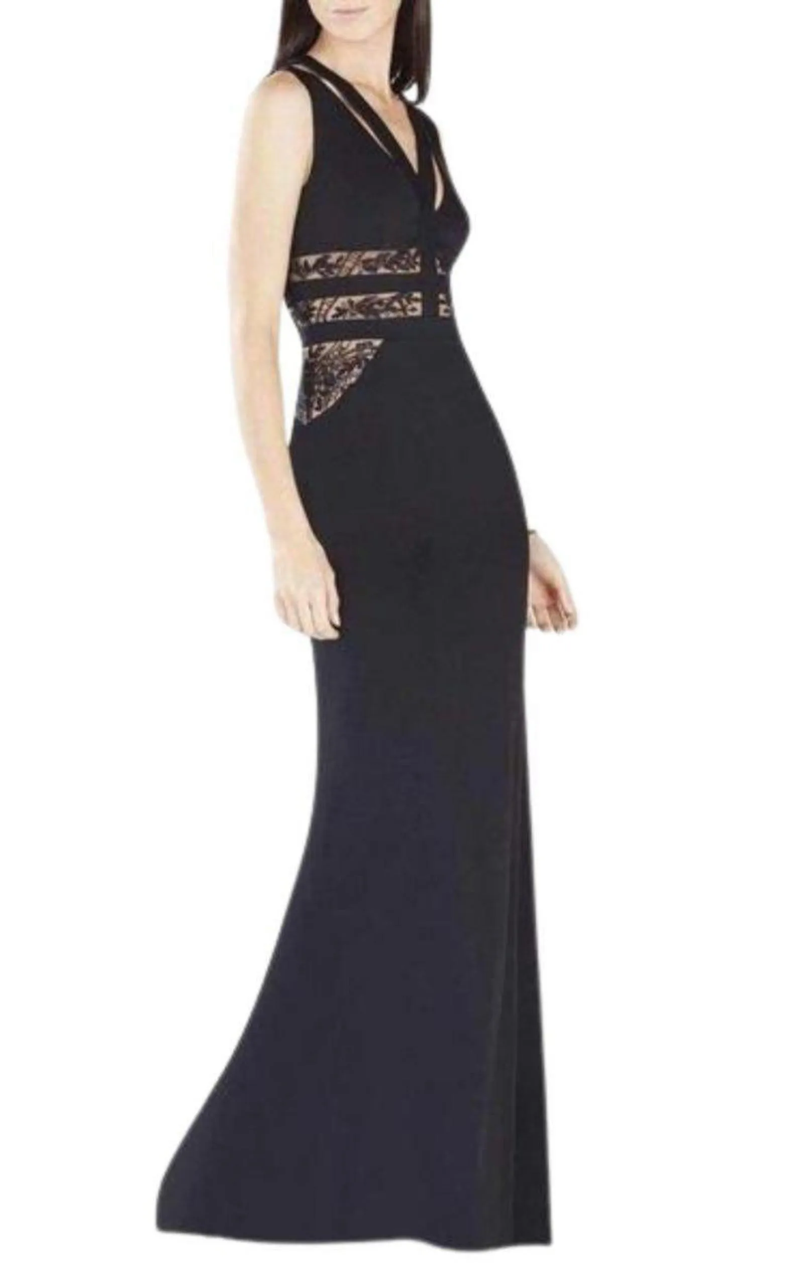 Emyli Lace Blocked V-Neck Dress