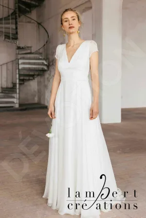 Envol A-line V-neck Ivory Wedding dress