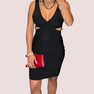 ERIKA SIDE CUTOUT BODYCON MINI DRESS