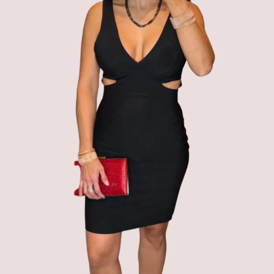 ERIKA SIDE CUTOUT BODYCON MINI DRESS