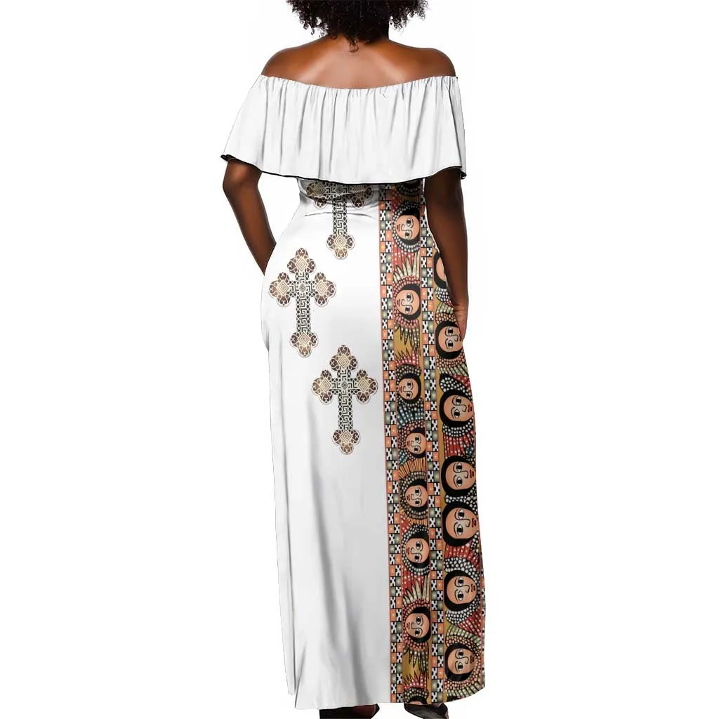 Ethiopia Angels Tilet With Cross Off Shoulder Maxi Dress LT15