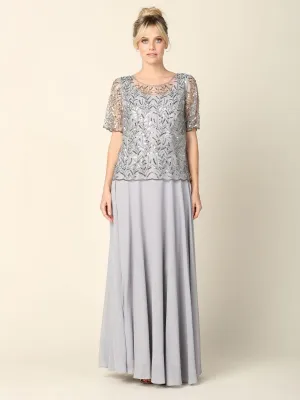 Eva Size XL 3389 Silver Mother of Bride Dress