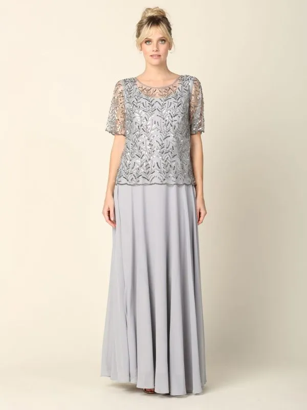 Eva Size XL 3389 Silver Mother of Bride Dress